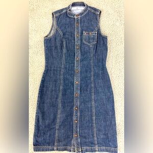 Vintage Y2K Tommy Hilfiger Tommy Hilfiger Sleeveless Denim Shirt Dress Size 2